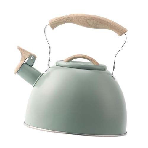 Folpus Pfeifender Teekessel, 3 l Teekanne, großes Fassungsvermögen, Wasserkocher, Teekanne für die Wohnung, Grün Folpus Pfeifender Teekessel, 3 l Teekanne, großes Fassungsvermögen, Wasserkocher, Teekanne für die Wohnung, Grün von Folpus