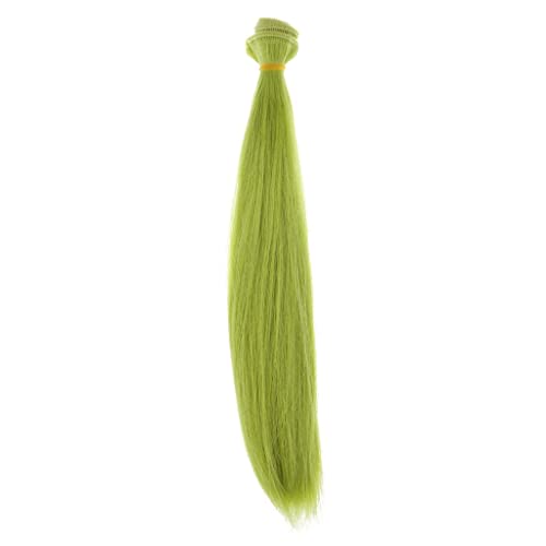 Folpus Puppe Glattes Haar Perücke Beständiges Synthetisches Handwerkshaar Masse für Puppe DIY, Grün von Folpus