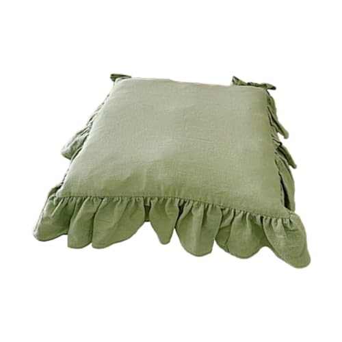 Folpus Stuhlkissen mit Rüschen, Bequemes, Elegantes, Weiches Sitzpolster Im Landhausstil für Den Innenbereich für Essen zu Hause, 45,7 X 45,7 cm, GrÜn Folpus Stuhlkissen mit Rüschen, Bequemes, Elegantes, Weiches Sitzpolster Im Landhausstil für Den Innenbereich für Essen zu Hause, 45,7 X 45,7 cm, GrÜn von Folpus