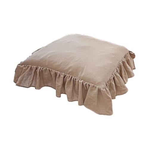 Folpus Stuhlkissen mit Rüschen, Bequemes, Elegantes, Weiches Sitzpolster Im Landhausstil für Den Innenbereich für Essen zu Hause, 45,7 X 45,7 cm, Milchtee Folpus Stuhlkissen mit Rüschen, Bequemes, Elegantes, Weiches Sitzpolster Im Landhausstil für Den Innenbereich für Essen zu Hause, 45,7 X 45,7 cm, Milchtee von Folpus