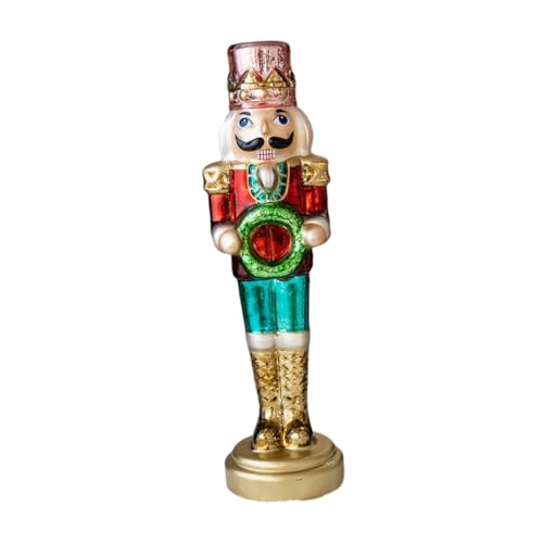 Folpus Weihnachts-Nussknacker-Figur, Nussknacker-Figuren, leuchtender Kamin, Sammlerregal, Glas-Nussknacker-Puppe, Goldene Basis, Groß Folpus Weihnachts-Nussknacker-Figur, Nussknacker-Figuren, leuchtender Kamin, Sammlerregal, Glas-Nussknacker-Puppe, Goldene Basis, Groß von Folpus