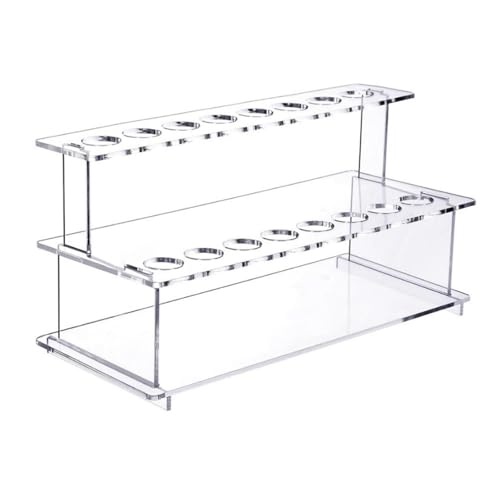 Folpus Weinflaschenverschluss-Halter, Organizer, 2-stufiges transparentes Acryl-Display, Treppen-Lagerregal für die Arbeitsplatte von, L von Folpus
