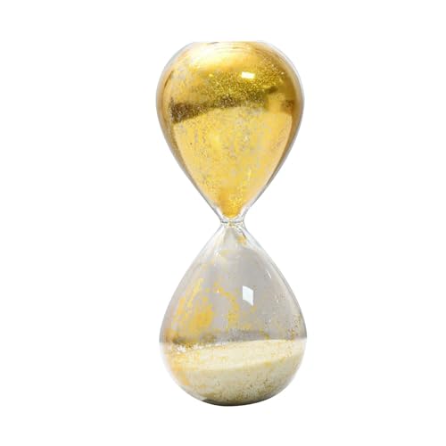 Sanduhr aus Glas, 10 Minuten, modernes Glas, kreative Wohnkultur, dekorative Sanduhr für Kaminsims, Heimregal, Küche, Golden Sanduhr aus Glas, 10 Minuten, modernes Glas, kreative Wohnkultur, dekorative Sanduhr für Kaminsims, Heimregal, Küche, Golden von Folpus