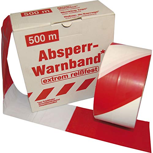 Foltec 975AB Absperrband rot-weiß hochreißfest 80mm von Foltec