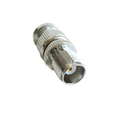 2 Stück BNC-zu-TNC-Anschlussbuchse Broschen Q9 BNC-Stecker auf TNC-Buchsenstecker Vernickeltes Messing Gerade BNC - TNC-Koaxial-HF-Adapter von FonFou