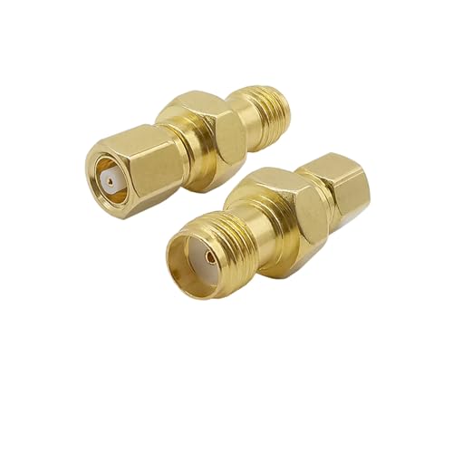 2 Stück SMA-Buchse auf SMC-Stecker, gerader RF-Koaxialstecker, SMC-SMA-Adapter F/F von FonFou