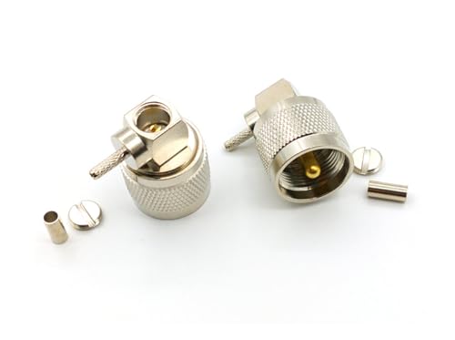 2 Stück UHF-STECKER PL259 SO239 UHF-Stecker 90-Grad-Winkel-Crimp for RG316 RG174 RG179 LMR100-Kabel HF-Koaxialadapter von FonFou