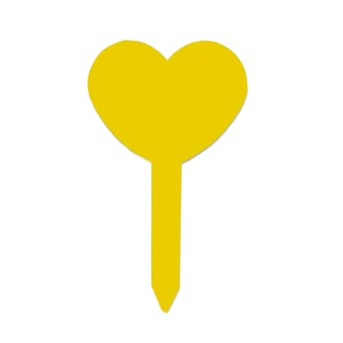 100PCS Herz Form Anlage Label Garten Marker Kindergarten Blume Kraut Kunststoff Tag Zur Erfassung von Pflanzennamen(Yellow) von FonHNDG