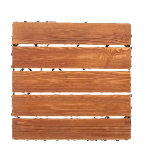 5 stücke Carbonized Holz Bodenplatten Balkon Outdoor Bodenbelag Garten Deck Plank Fliesen Terrasse Abdeckung Gehweg Für die Verlegung von Böden im Freien(Brown30x30cm) von FonHNDG