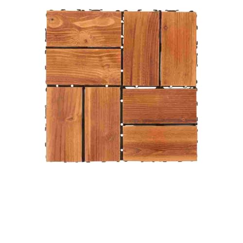 Deck Holz Bürsten mit Wachs Öl Kunststoff ineinander greifende Fliesen Bodenbelag solide Terrasse Outdoor braun Für die Verlegung von Böden im Freien(Color 3) von FonHNDG