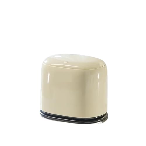 Desktop-Abfalleimer mit Deckel Home Müllkorb Container Kleiner Mülleimer Für Desktop-Müll(Beige-2pcs) von FonHNDG