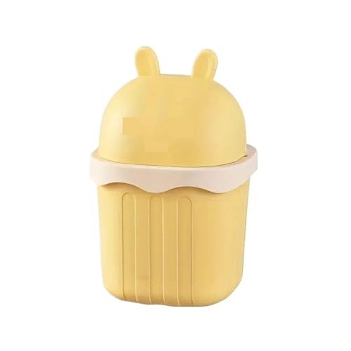 Desktop-Mülleimer mit abnehmbarem Deckel, Hygienebehälter for Büro, Schlafzimmer, Wohnzimmer, Küche Für Desktop-Müll(Yellow) von FonHNDG