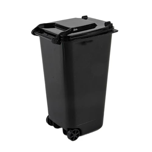 FonHNDG 10Pcs Mini Desktop Mülleimer Kunststoff Abfall Bins mit Deckel Haushalt Für Desktop-Müll(Black) von FonHNDG