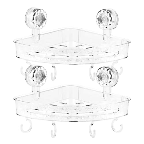 FonHNDG Duschecke Regal Wandmontage Saugnapf Lagerregal Kein Bohren Badezimmer Shampoo Kosmetik Organizer Halter Zur Aufbewahrung von Badezimmerzubehör von FonHNDG