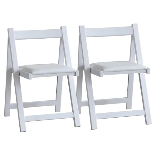 FonHNDG Klappbare Esszimmerstühle aus Holz mit gepolsterten Sitzen, 2er-Pack, Faltbarer Stuhl for Küchentisch, Event, Party, Garde für Wohnzimmer, Essbereich von FonHNDG