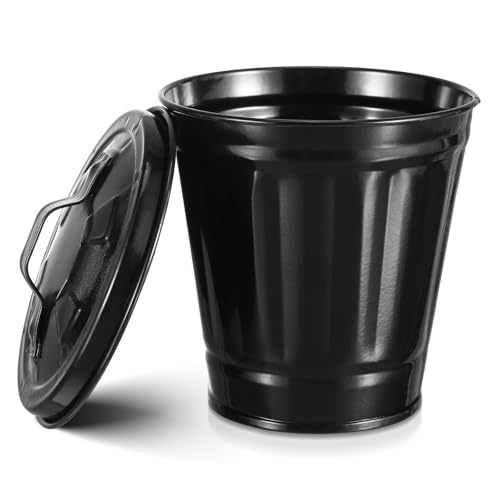 FonHNDG Mini-Büro-Mülleimerdeckel, Desktop-Abfallkorb for Wohnzimmer-Schreibtisch Für Desktop-Müll(Black) von FonHNDG