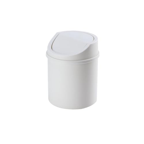 FonHNDG Mini-Desktop-Mülleimer, kleiner, Rohr mit Abdeckung, Schlafzimmer Für Desktop-Müll(White) von FonHNDG