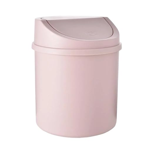FonHNDG Mini-Desktop-Mülleimer, mit Abdeckung, Schlafzimmer for den Schreibtisch Für Desktop-Müll(Pink) von FonHNDG