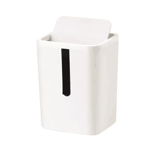 FonHNDG Mini Kleiner Abfalleimer Desktop Müllkorb Kunststoff Büro Mülleimer Für Desktop-Müll(White) von FonHNDG