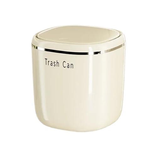 FonHNDG Mini Presse Mülleimer Desktop Müll Korb Hause Tisch Kunststoff Abfall Bins Für Desktop-Müll(White) von FonHNDG