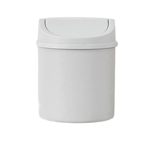 FonHNDG Mini-Tischmülleimer, kleiner Mülleimer, Rohr mit Deckel Für Desktop-Müll(Gray) von FonHNDG