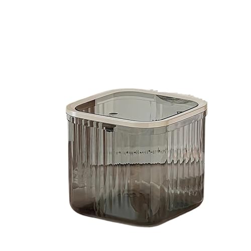 FonHNDG Presse Typ Desktop Müll Kunststoff Transparent Lagerung Box Schreibtisch Veranstalter Büro Liefert Für Desktop-Müll(Gray) von FonHNDG