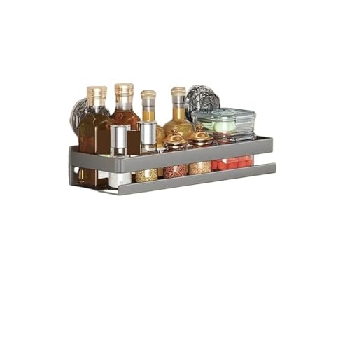FonHNDG Saugnapf Küche Regal Wand Montiert Spice Organizer Badezimmer Toilettenartikel Lagerung Racks Zur Aufbewahrung von Badezimmerzubehör(Gray) von FonHNDG