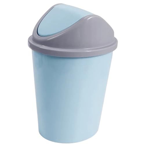 FonHNDG Schaukel Deckel Mülleimer Schlafzimmer Desktop Müll Lagerung Box Abgedeckt Flip-top Papier Korb Für Desktop-Müll(Blue) von FonHNDG