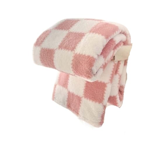 FonHNDG Schmusedecke 1 Stück Rosa Weiß Flanell Fleece Weiche Und Bequeme Decke Nickerchen Geeignet for Schlafsofa Sofa Büro(150x200cm) von FonHNDG