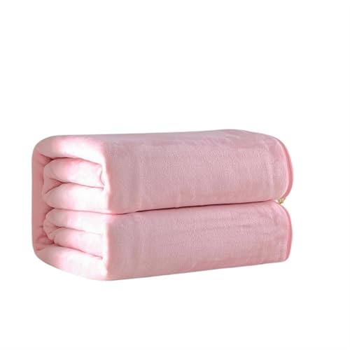 FonHNDG Schmusedecke Einfarbige Flanelldecke Dunkelgrüne Fleece-Bettdecken Schwarzer Überwurf Graues Bettlaken Blaue Tagesdecken Heimtextilien(Pink,150 by 200 cm) von FonHNDG