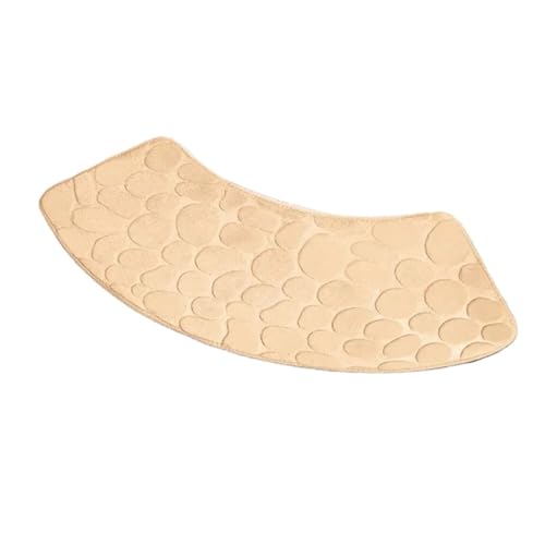 Gebogene Duschmatte, Teppich, Gebogene Badematte, rutschfeste, saugfähige Boden-Toilettenmatte Zum Aufsaugen von Wasser nach dem Duschen(Beige) von FonHNDG