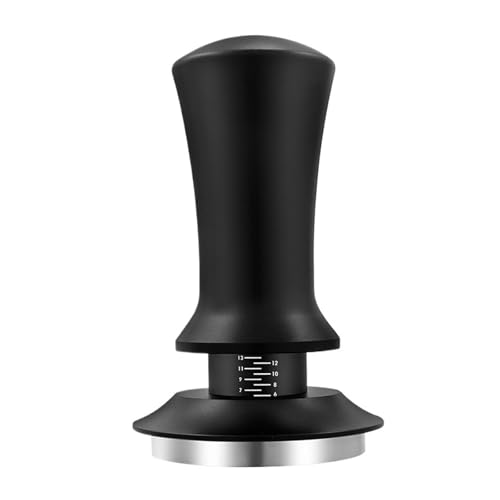 Kaffee Tamper Konstanter Druck Edelstahl Kaffeepulver Presse Werkzeug Zum Zerkleinern von Kaffeepulver(Black Flat 58mm) von FonHNDG