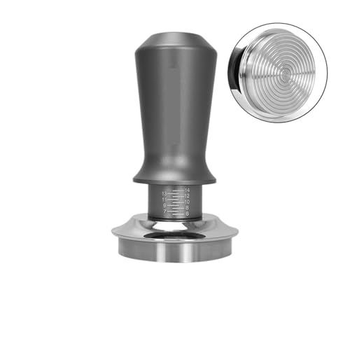 Kaffee Tamper Konstanter Druck Kalibriert Doppel Feder Barista Werkzeuge Zum Zerkleinern von Kaffeepulver(5.3CM Grey Thead Base) von FonHNDG