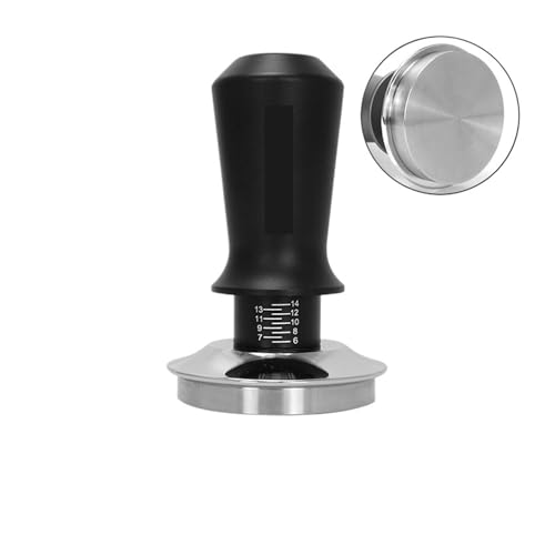 Kaffee Tamper Konstanter Druck Kalibriert Doppel Feder Barista Werkzeuge Zum Zerkleinern von Kaffeepulver(5.85CM Black Flat) von FonHNDG