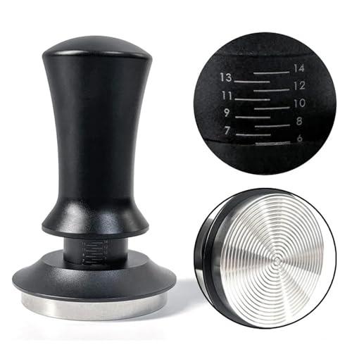 Kaffee Tamper Ripple Basis Espresso Barista Feder Geladen Zum Zerkleinern von Kaffeepulver(58mm,Straight handle) von FonHNDG