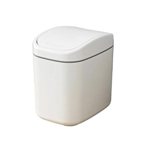 Mini Desktop Mülleimer Kunststoff mit Abdeckung for Home Office Für Desktop-Müll(White) von FonHNDG