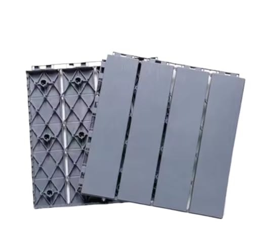Outdoor-Imitation Holzboden Kunststoff Terrasse Balkon Bad Garten Hof Ökologisches Mosaik 30x30cm Für die Verlegung von Böden im Freien(3Pcs Gray) von FonHNDG
