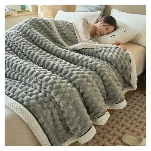 Schmusedecke Samtige warme Schlafdecke for Herbst und Winter, weiche Bequeme Flanell-Fleece-Decken for das Bett, gemütliche, Flauschige Wärmedecke(Color7,180x200cm) von FonHNDG