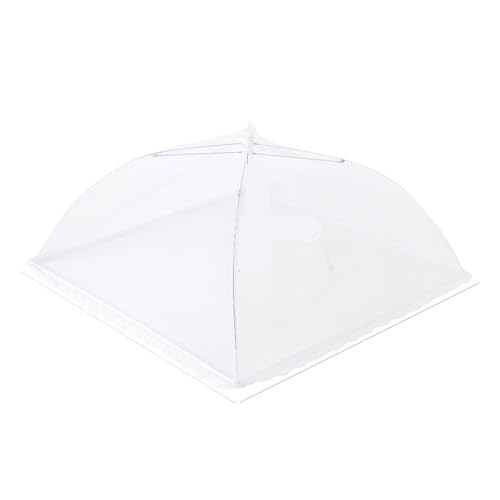 abdeckhauben für lebensmittel 1-4PC Lebensmittelabdeckungen Mesh Faltbares Küchenzelt Kuppelnetz Regenschirm Picknick Schützen Sie die Geschirrabdeckung Küchenzubehör(White-38x38cm,1PC) von FonHNDG