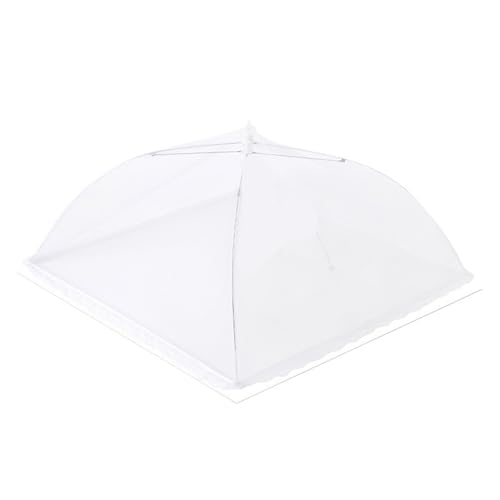 abdeckhauben für lebensmittel 1-4PC Lebensmittelabdeckungen Mesh Faltbares Küchenzelt Kuppelnetz Regenschirm Picknick Schützen Sie die Geschirrabdeckung Küchenzubehör(White-48x48cm,3PCS) von FonHNDG