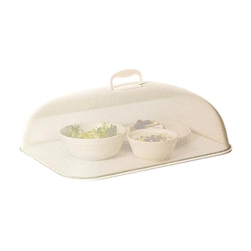 abdeckhauben für lebensmittel 1pc Haushalt Gemüse Abdeckung Platz Edelstahl Lebensmittel Abdeckung Atmungsaktive Mahlzeit Zubehör(Square white) von FonHNDG