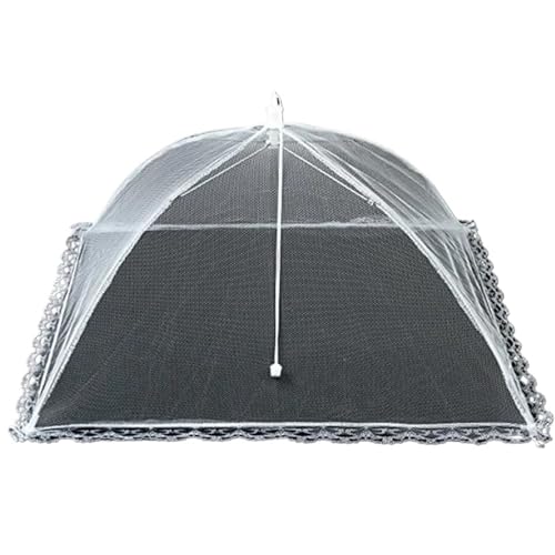 abdeckhauben für lebensmittel Faltbare Lebensmittel-Netzabdeckung, Pop-Up-Lebensmittelabdeckung, Regenschirm, Mahlzeit, Gemüse, Obst, atmungsaktive Abdeckung, Küchenzubehör(12inch 32x32cm) von FonHNDG
