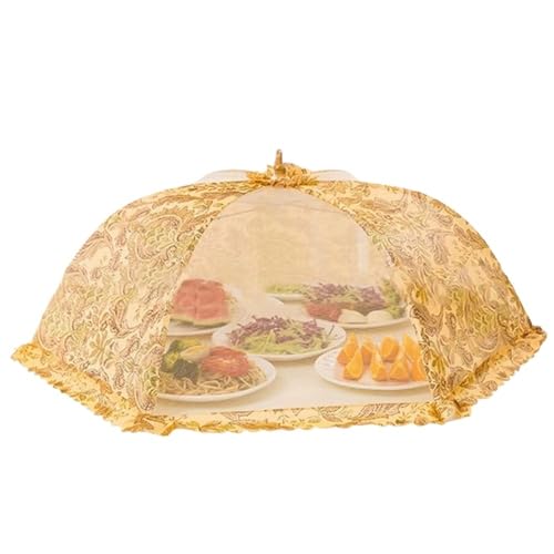 abdeckhauben für lebensmittel Faltbare Lebensmittelabdeckungen Atmungsaktive Tischnetzabdeckung Home Zelt Regenschirm Mahlzeit Obst Picknick Schutznetz(80x80cm) von FonHNDG