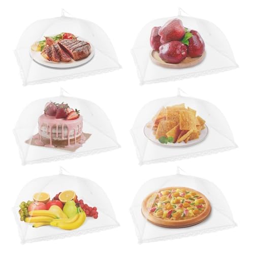 abdeckhauben für lebensmittel Große 17x17cm Pop-Up Mesh Lebensmittel Netz Abdeckungen Zelt Regenschirm for Im Freien Faltbare Lebensmittel Abdeckungen(17 * 17cm-6 PCS) von FonHNDG