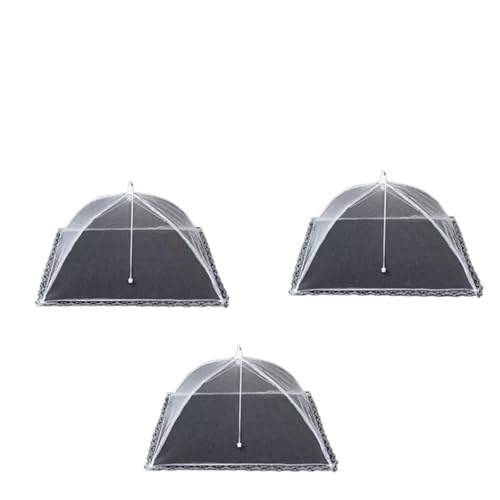 abdeckhauben für lebensmittel Lebensmittel-Regenschirm-Netzabdeckung, faltbare Lebensmittel-Netzabdeckung, Mahlzeit, Gemüse, Obst, atmungsaktive Abdeckung, Küchenzubehör(32x32cm 3pcs) von FonHNDG