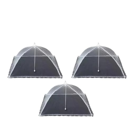 abdeckhauben für lebensmittel Lebensmittel-Regenschirm-Netzabdeckung, faltbare Lebensmittel-Netzabdeckung, Mahlzeit, Gemüse, Obst, atmungsaktive Abdeckung, Küchenzubehör(38x38cm 3pcs) von FonHNDG