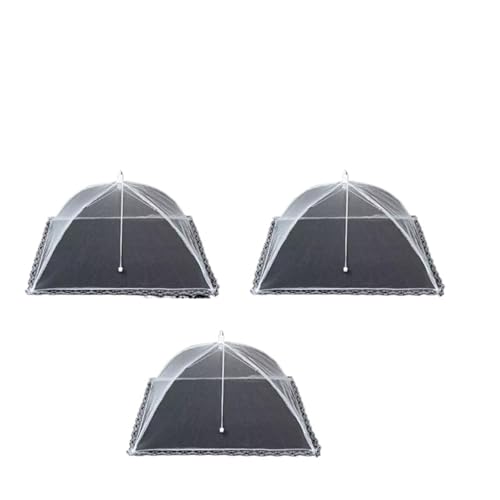 abdeckhauben für lebensmittel Lebensmittel-Regenschirm-Netzabdeckung, faltbare Lebensmittel-Netzabdeckung, Mahlzeit, Gemüse, Obst, atmungsaktive Abdeckung, Küchenzubehör(43x43cm 3pcs) von FonHNDG