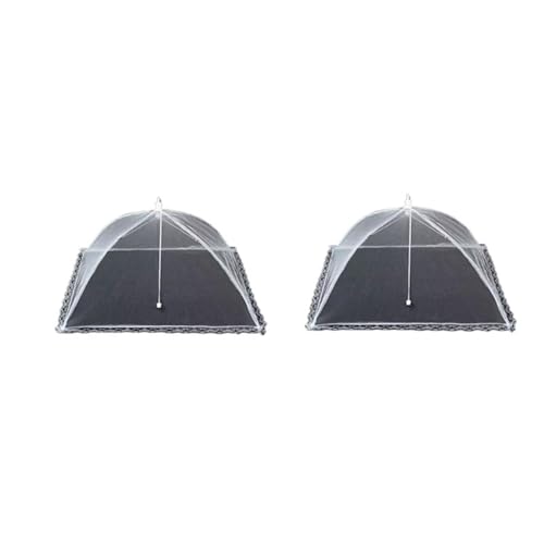 abdeckhauben für lebensmittel Lebensmittel-Regenschirm-Netzabdeckung, faltbare Lebensmittel-Netzabdeckung, Mahlzeit, Gemüse, Obst, atmungsaktive Abdeckung, Küchenzubehör(48x48cm 2pcs) von FonHNDG