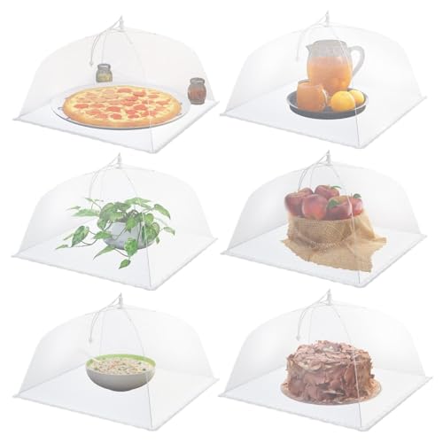 abdeckhauben für lebensmittel Lebensmittelabdeckungen, 17 Zoll, Pop-Up-Netzplatte, Servierzelte, Regenschirm for draußen, Partys, Picknicks, Grillabende(17 * 17cm-6 PCS) von FonHNDG
