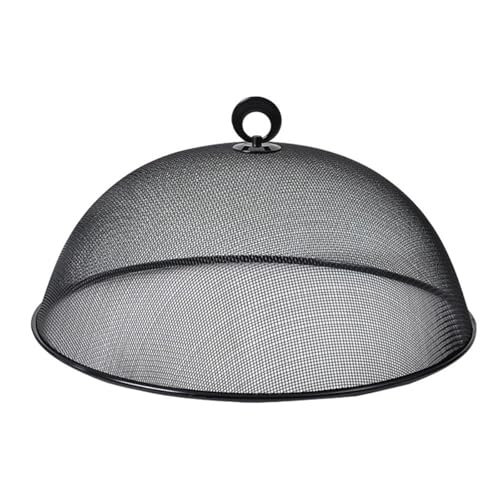 abdeckhauben für lebensmittel Runde Form Mesh Teller Abdeckung Teller Deckel Haushalt Lebensmittel Abdeckung Gemüse Obst Display Halter Kuchen Brot Platte(Black-35cm) von FonHNDG